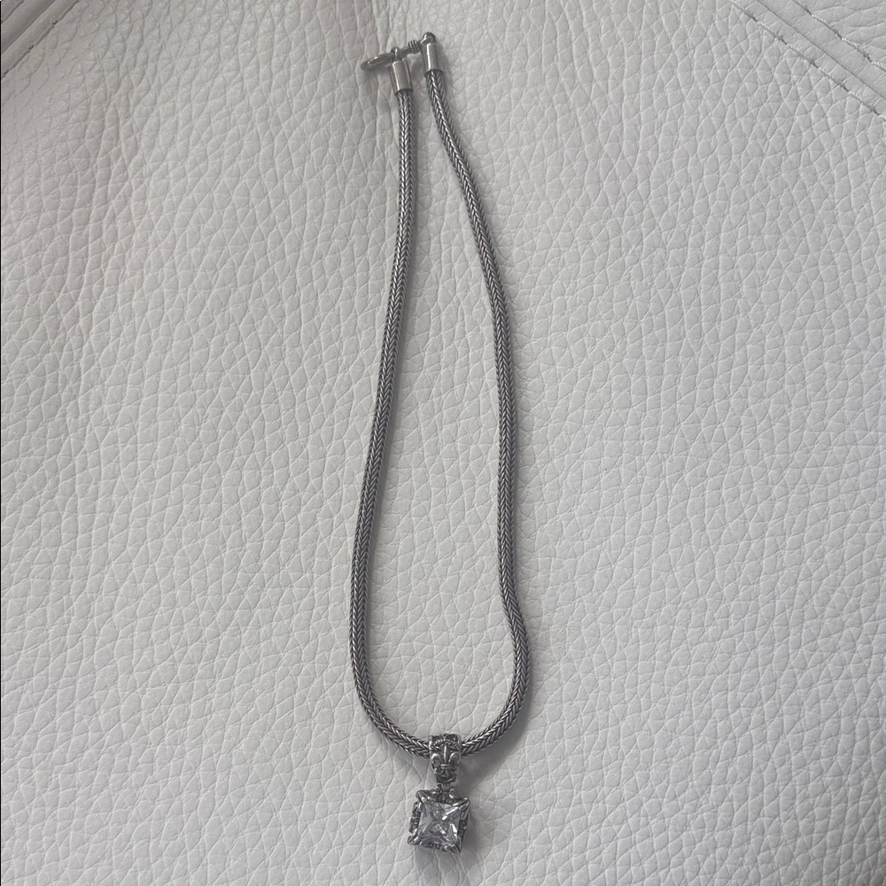 Brighton Silver Necklace with Square Pendant